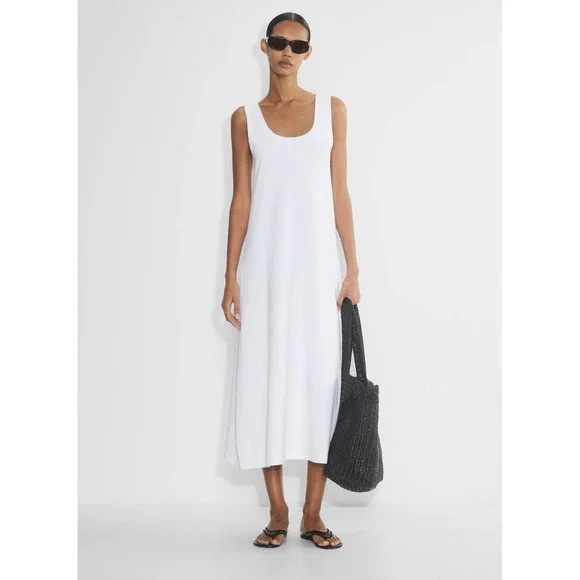 Aritzia Babaton InterLock Cotton Hilma Dress, White, Large - Picture 3 of 4